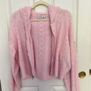 Hollister Pink Knit Cardigan
